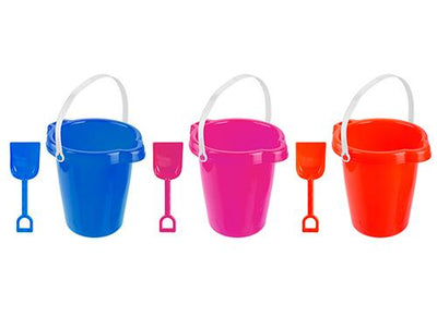 ASSST. COLOURS 8" BEACH BUCKET WITH SPADE