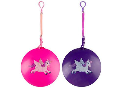 ASST. UNICORN DESIGN 10" KEY CHAIN BALL (DEFLATED)