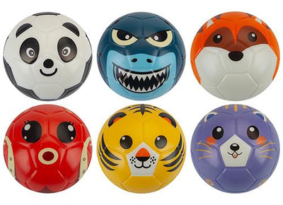 ASST. 15CM ANIMAL FACES PU FOOTBALL