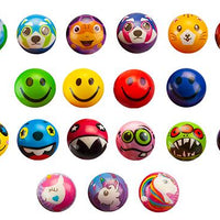 ASST. CARTOON FACE; DESIGNS 6.3CM PU BALL