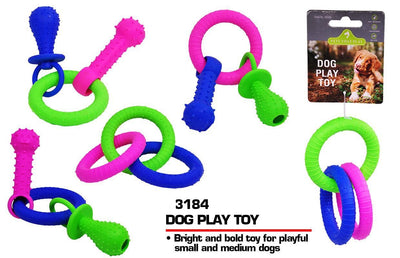 ASST. RUBBER RING DOG PLAY TOY
