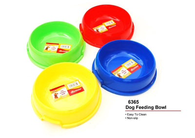 ASST. COLOURS PLASTIC PET FEEDING BOWL