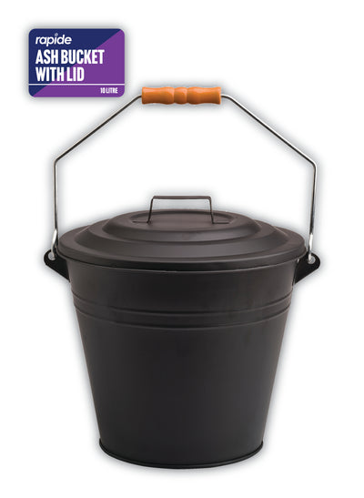 METAL ASH BUCKET WITH LID