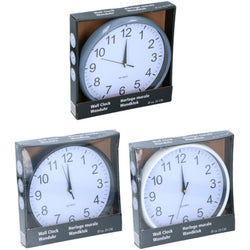 ASST. COLOURS 25CM PLASTIC WALL CLOCK