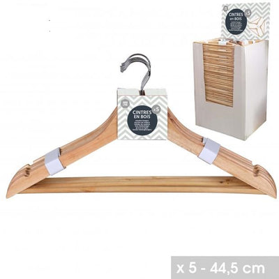 5 PACK WOODEN HANGERS