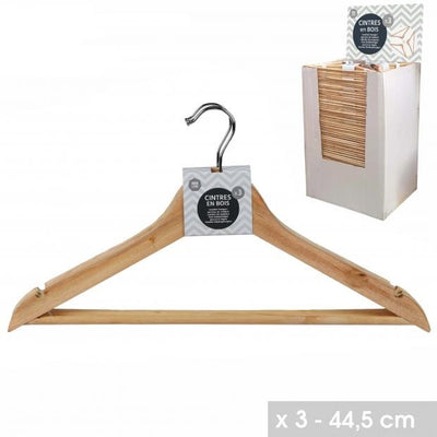PACK OF 3 WOODEN HANGERS