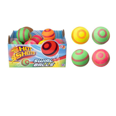 HOT SHOTS NEON SWIRL RUBBER BALL
