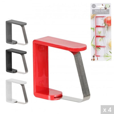 ASST. COLOURS 4 PACK TABLECLOTH CLIPS