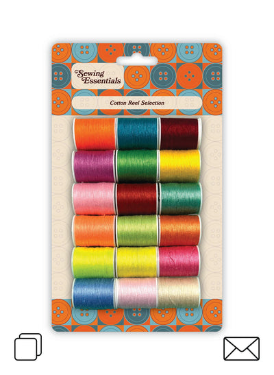 SEWING 18 PCE ASST. COTTON THREAD