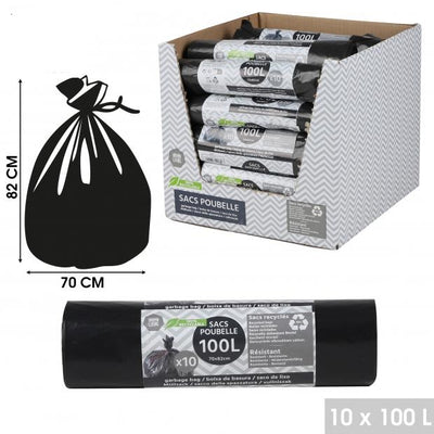 BLACK 100LTR 10 PACK REFUGE BAGS