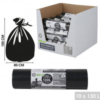 BLACK 130LTR 10 PACK REFUGE BAGS