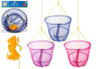 ASST. COLOURS CRAB NET WITH BAIT HOLDER
