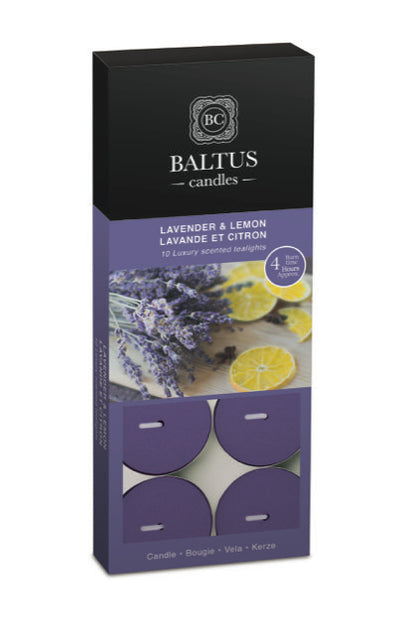 LAVENDER &; LEMON 10 PACK SCENTED TEALIGHTS