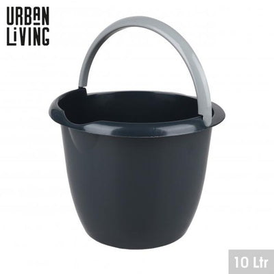 GREY 10LTR PLASTIC HOUSEHOLD BUCKET