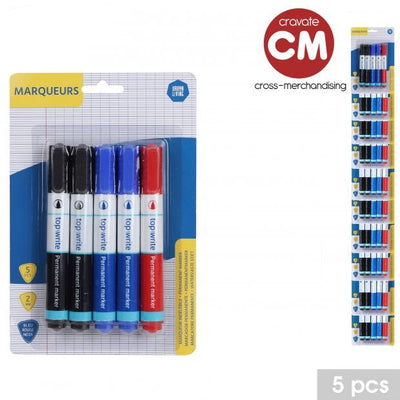 PACK OF 5 ASST. PERMANENT MARKERS