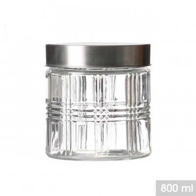 STAINLESS STEEL LID 800ML GLASS JAR