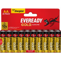 AA 20 PACK EVEREADY GOLD ALKALINE BATTERIES