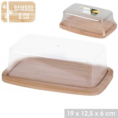 BAMBOO 19CM X 12.5CM BUTTER DISH