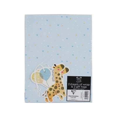 BABY BOY 2 SHEETS WRAP+ 2 TAG PACK