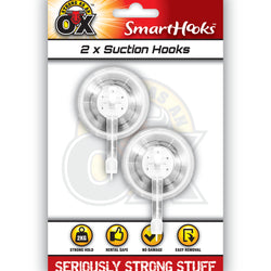 CLEAR 2 PACK SUCTION HOOKS
