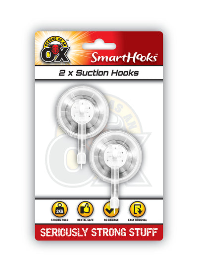 CLEAR 2 PACK SUCTION HOOKS