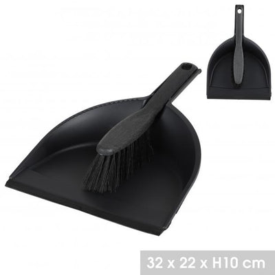 DARK GREY DUSTPAN AND BRUSH SET