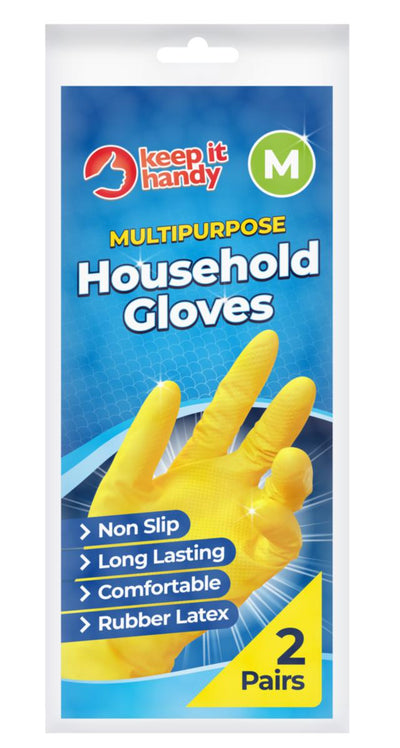 PACK OF 2 MEDIUM HOUSEHOLD GLOVES