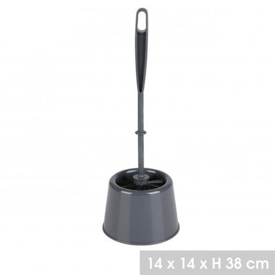 GREY ROUND TOILET BRUSH SET