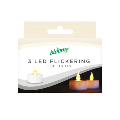 PACK OF 3 FLICKERING TEA LIGHTS