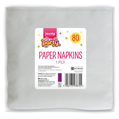 PACK OF 80 WHITE NAPKINS