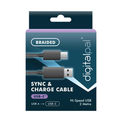 USB C SYNC AND CHARGE 2 METRE BRAIDED CABLE