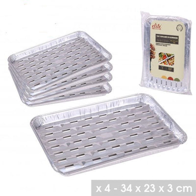 4 PACK FOIL BBQ SERVING TRAYS