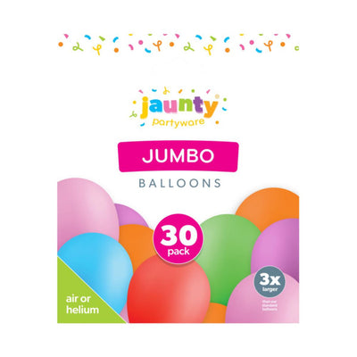 PACK OF 30 ASST. JUMBO BALLOONS
