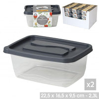 PACK OF 2 2300ML GREY LID FOOD CONTAINER