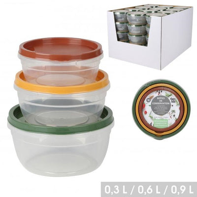 SET OF 3 ROUND FOOD CONTAINERS