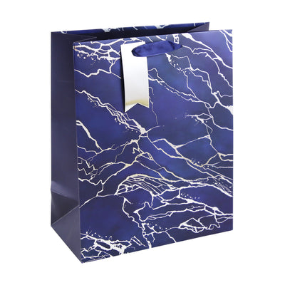 LARGE BLUE MARBLE EFFECT GIFT BAG