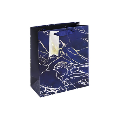 MEDIUM BLUE MARBLE EFFECT GIFT BAG