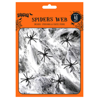 HALLOWEEN SPIDER WEB WITH 6 SPIDERS