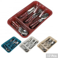 ASST. COLOURS 16PCE CUTLERY SET IN TRAY