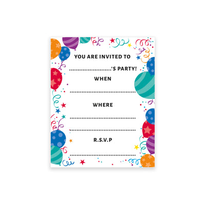 PACK OF 20 PARTY INVITES