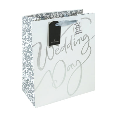 LARGE SILVER WEDDING DAY BAG