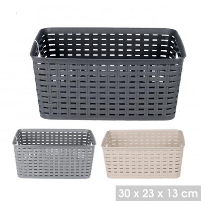 PLASTIC 30CM X 23CM STORAGE BASKET