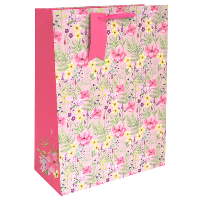 EXTRA LARGE PINK FLORAL GIFT BAG