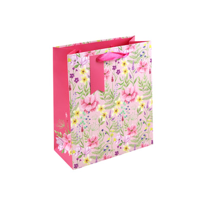 MEDIUM PINK FLORAL GIFT BAG