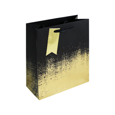 BLACK GOLD DISTRESSED MEDIUM GIFT BAG