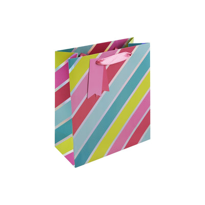 MEDIUM HOLO STRIPES GIFT BAG