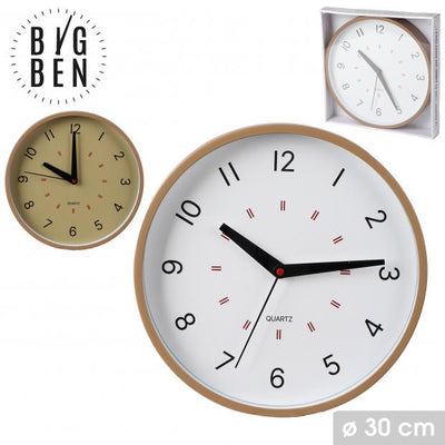 BEIGE/WHITE FACE ASST. WALL CLOCK&nbsp;