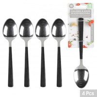 4 PACK STAINLESS STEEL DESSERT SPOONS