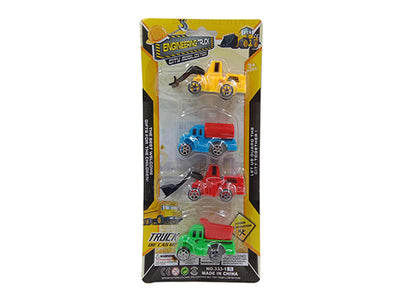 PACK OF 4 MINI CONSTRUCTION TRUCKS