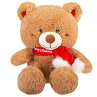 20CM SITTING XMAS BEAR WITH SCARF